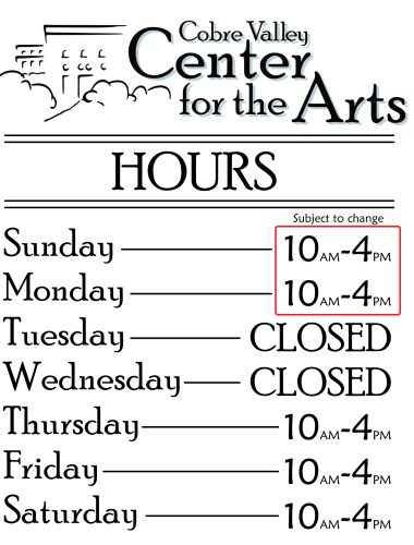 hours sign printout